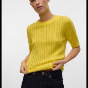 Vero Moda Off-the-Shoulder Sweater in Bright Yellow